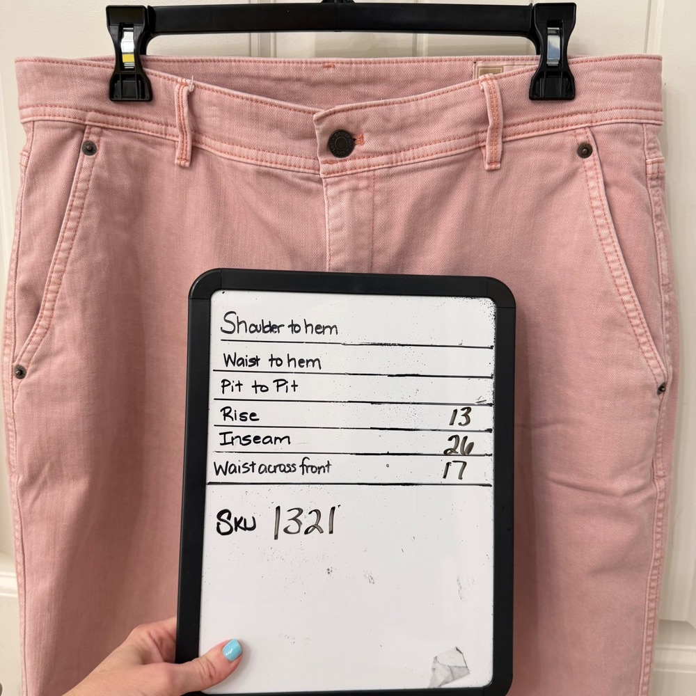 Gap Barrel Khaki Pants Size 14 Pink High Rise Relaxed Tapered Cropped Trousers - Picture 4 of 4